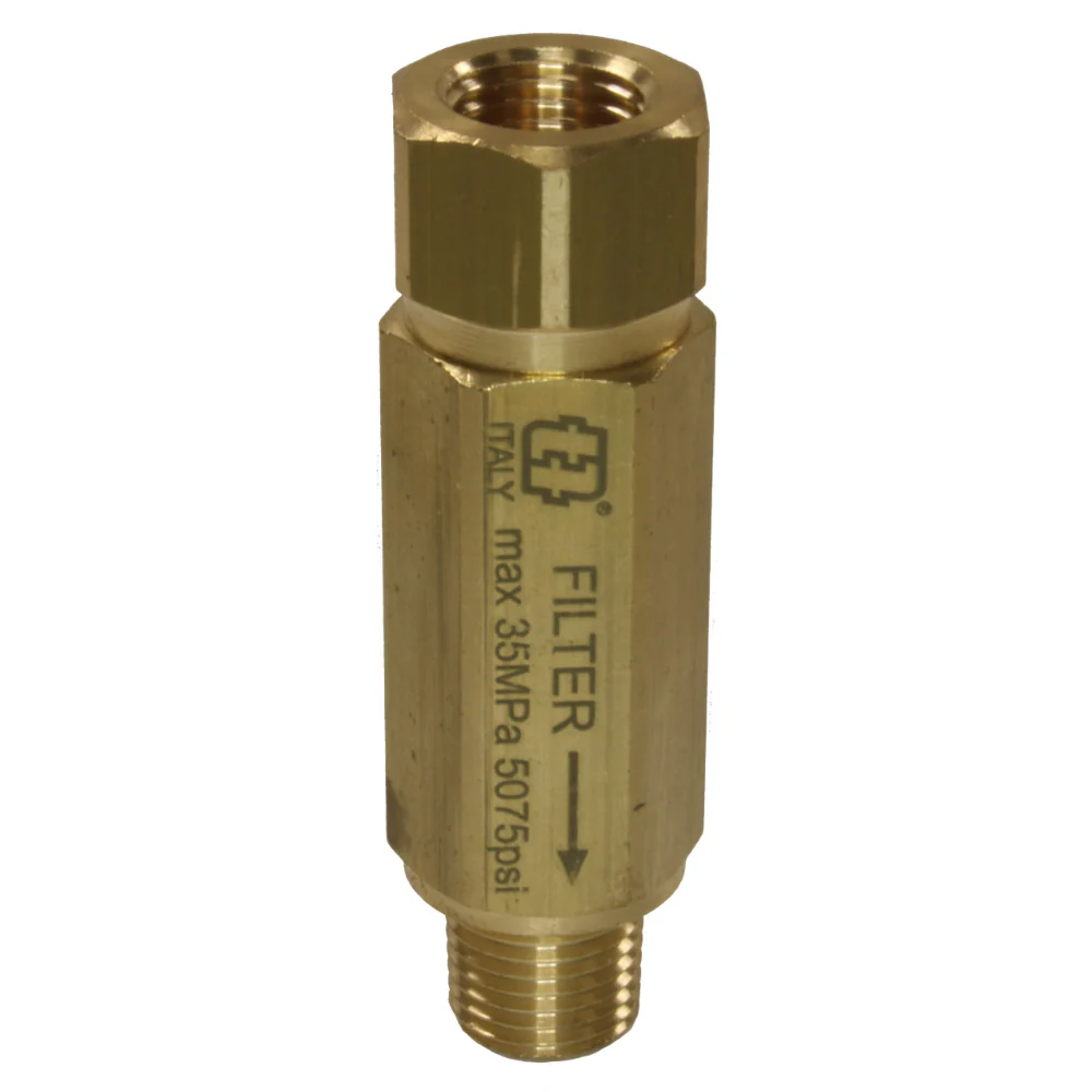 High Pressure Filter | Brass | 1/4 Female x 1/4 Male
