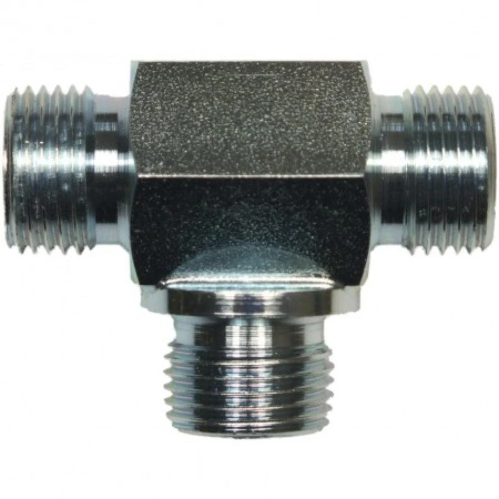 High Pressure T Piece | Zinc Plated | 1/2 Male x 1/2 Male x 1/4 Male