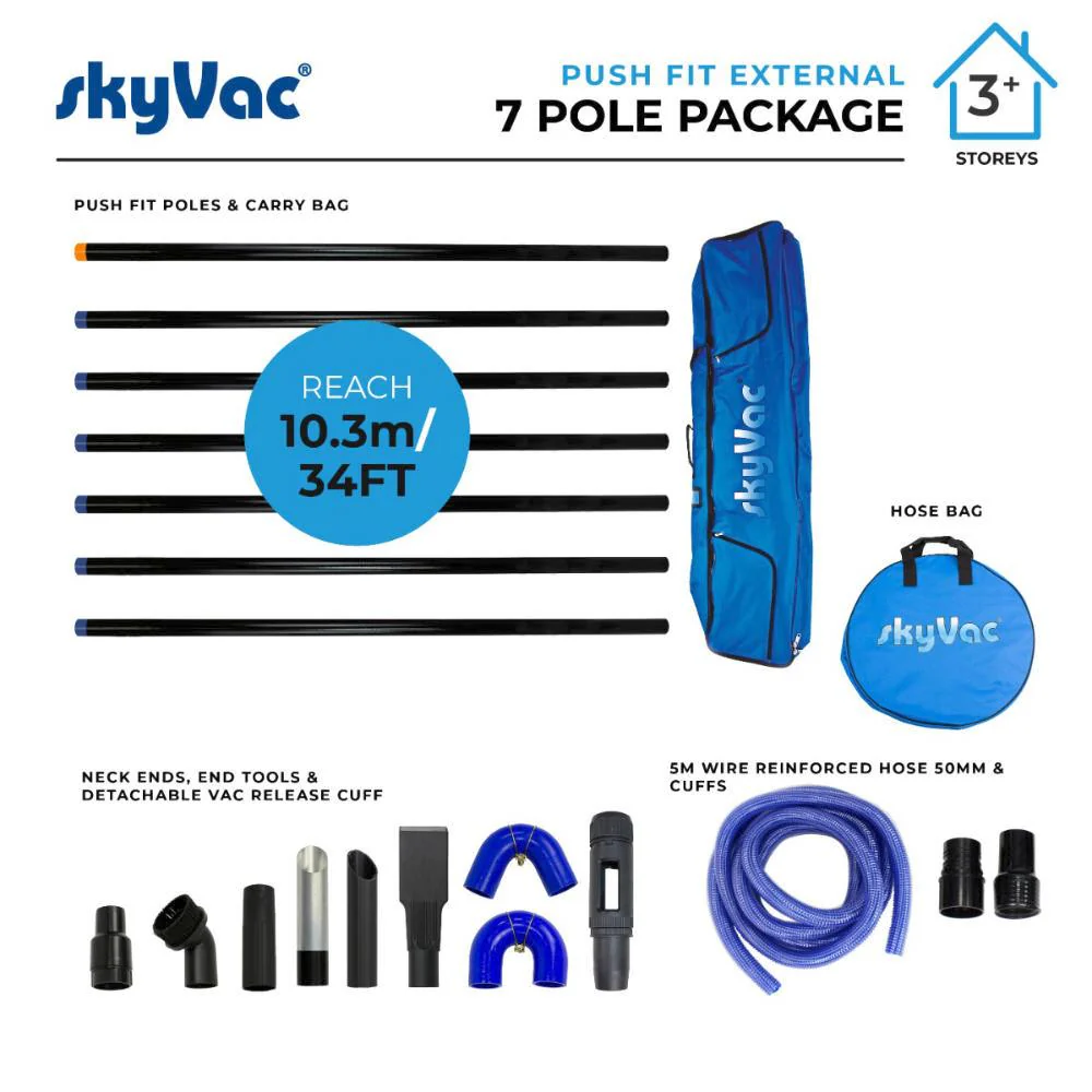 SkyVac Push Fit Carbon Fibre Pole Set - Image 3